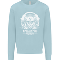 Apocalyptic Survival Skill Skull Gaming Mens Sweatshirt Jumper Light Blue