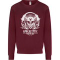 Apocalyptic Survival Skill Skull Gaming Mens Sweatshirt Jumper Maroon