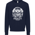Apocalyptic Survival Skill Skull Gaming Mens Sweatshirt Jumper Navy Blue