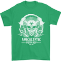 Apocalyptic Survival Skill Skull Gaming Mens T-Shirt Cotton Gildan Irish Green