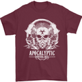 Apocalyptic Survival Skill Skull Gaming Mens T-Shirt Cotton Gildan Maroon