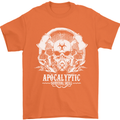 Apocalyptic Survival Skill Skull Gaming Mens T-Shirt Cotton Gildan Orange