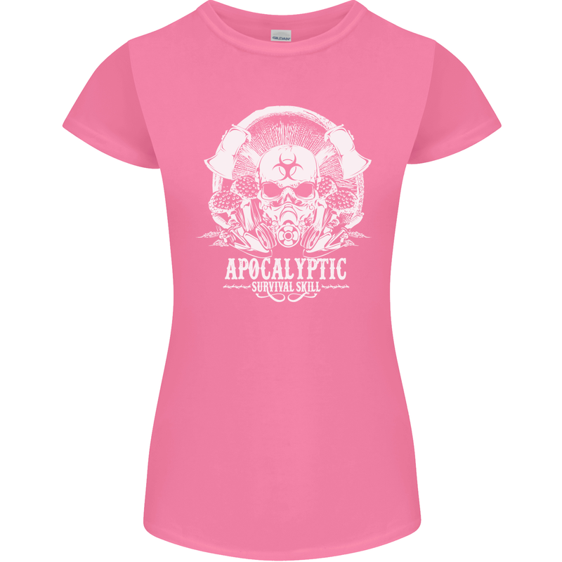 Apocalyptic Survival Skill Skull Gaming Womens Petite Cut T-Shirt Azalea