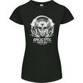 Apocalyptic Survival Skill Skull Gaming Womens Petite Cut T-Shirt Black