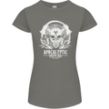 Apocalyptic Survival Skill Skull Gaming Womens Petite Cut T-Shirt Charcoal