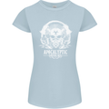 Apocalyptic Survival Skill Skull Gaming Womens Petite Cut T-Shirt Light Blue