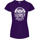 Apocalyptic Survival Skill Skull Gaming Womens Petite Cut T-Shirt Purple