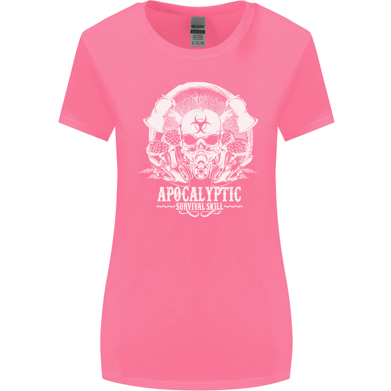 Apocalyptic Survival Skill Skull Gaming Womens Wider Cut T-Shirt Azalea