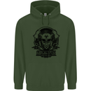Apocalyptic Survival Skull Gamer Gaming Childrens Kids Hoodie Forest Green