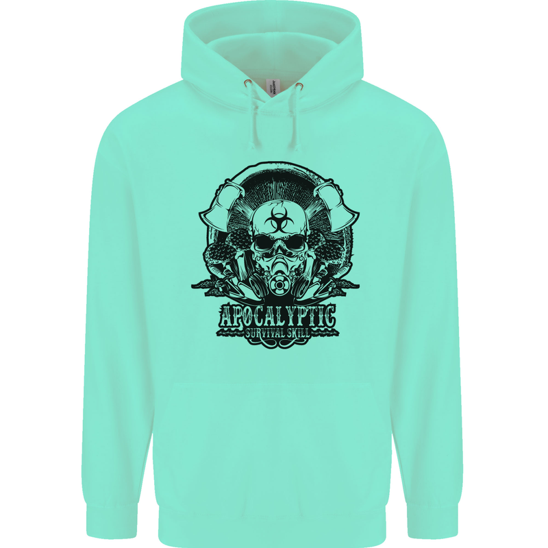 Apocalyptic Survival Skull Gamer Gaming Childrens Kids Hoodie Peppermint