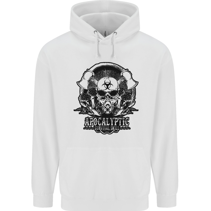Apocalyptic Survival Skull Gamer Gaming Childrens Kids Hoodie White