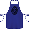 Apocalyptic Survival Skull Gamer Gaming Cotton Apron 100% Organic Royal Blue