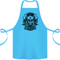 Apocalyptic Survival Skull Gamer Gaming Cotton Apron 100% Organic Turquoise