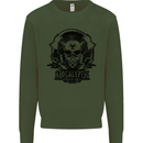 Apocalyptic Survival Skull Gamer Gaming Kids Sweatshirt Jumper Forest Green