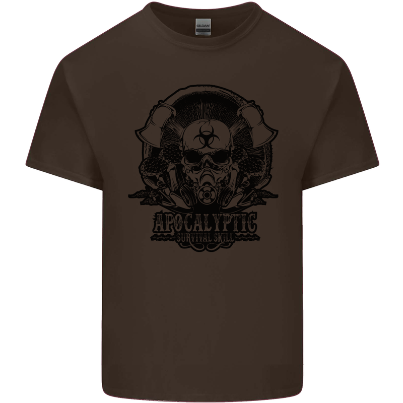 Apocalyptic Survival Skull Gamer Gaming Kids T-Shirt Childrens Chocolate