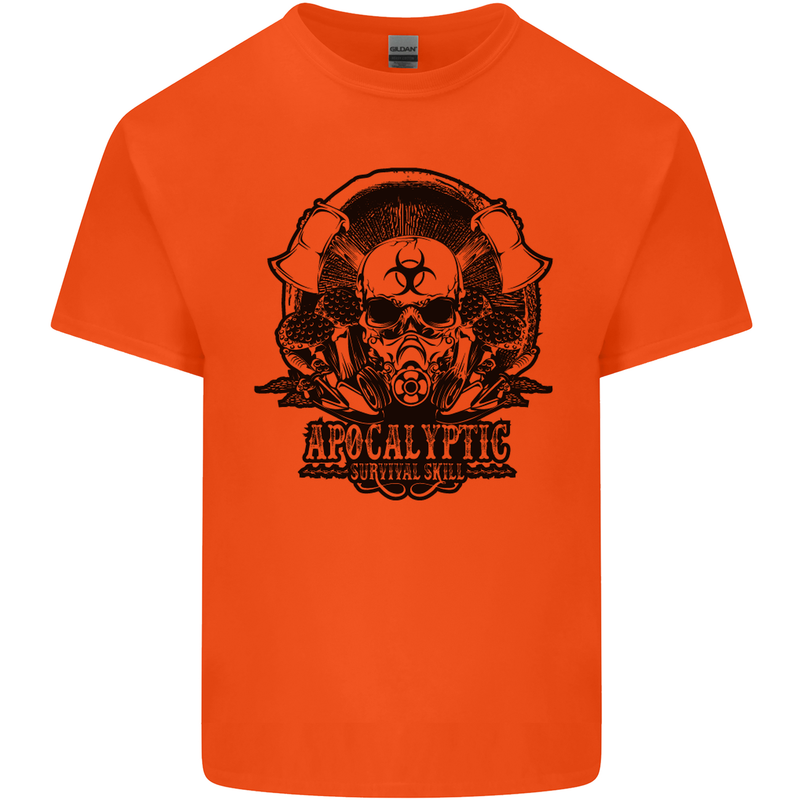 Apocalyptic Survival Skull Gamer Gaming Kids T-Shirt Childrens Orange