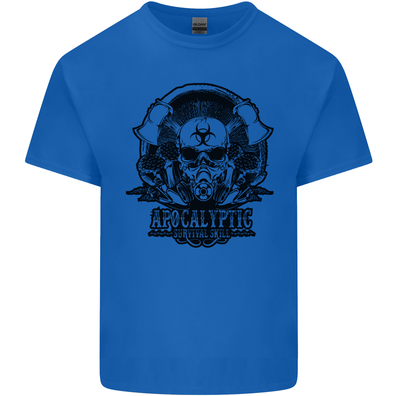 Apocalyptic Survival Skull Gamer Gaming Kids T-Shirt Childrens Royal Blue