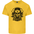 Apocalyptic Survival Skull Gamer Gaming Kids T-Shirt Childrens Yellow