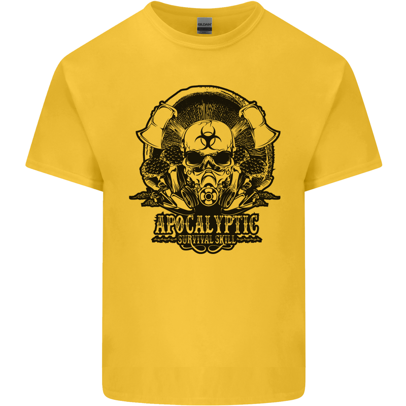 Apocalyptic Survival Skull Gamer Gaming Kids T-Shirt Childrens Yellow