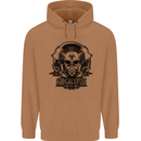 Apocalyptic Survival Skull Gamer Gaming Mens 80% Cotton Hoodie Caramel Latte