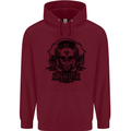 Apocalyptic Survival Skull Gamer Gaming Mens 80% Cotton Hoodie Maroon