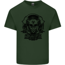 Apocalyptic Survival Skull Gamer Gaming Mens Cotton T-Shirt Tee Top Forest Green