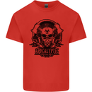Apocalyptic Survival Skull Gamer Gaming Mens Cotton T-Shirt Tee Top Red