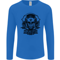 Apocalyptic Survival Skull Gamer Gaming Mens Long Sleeve T-Shirt Royal Blue