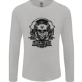 Apocalyptic Survival Skull Gamer Gaming Mens Long Sleeve T-Shirt Sports Grey