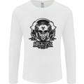 Apocalyptic Survival Skull Gamer Gaming Mens Long Sleeve T-Shirt White