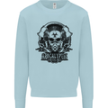 Apocalyptic Survival Skull Gamer Gaming Mens Sweatshirt Jumper Light Blue