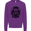 Apocalyptic Survival Skull Gamer Gaming Mens Sweatshirt Jumper Purple