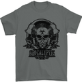 Apocalyptic Survival Skull Gamer Gaming Mens T-Shirt Cotton Gildan Charcoal