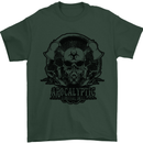 Apocalyptic Survival Skull Gamer Gaming Mens T-Shirt Cotton Gildan Forest Green
