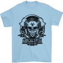 Apocalyptic Survival Skull Gamer Gaming Mens T-Shirt Cotton Gildan Light Blue