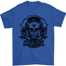 Apocalyptic Survival Skull Gamer Gaming Mens T-Shirt Cotton Gildan Royal Blue