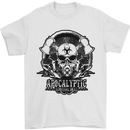 Apocalyptic Survival Skull Gamer Gaming Mens T-Shirt Cotton Gildan White