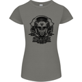 Apocalyptic Survival Skull Gamer Gaming Womens Petite Cut T-Shirt Charcoal