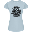 Apocalyptic Survival Skull Gamer Gaming Womens Petite Cut T-Shirt Light Blue