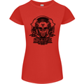 Apocalyptic Survival Skull Gamer Gaming Womens Petite Cut T-Shirt Red