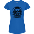 Apocalyptic Survival Skull Gamer Gaming Womens Petite Cut T-Shirt Royal Blue
