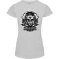 Apocalyptic Survival Skull Gamer Gaming Womens Petite Cut T-Shirt Sports Grey
