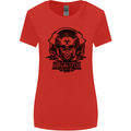 Apocalyptic Survival Skull Gamer Gaming Womens Wider Cut T-Shirt Red