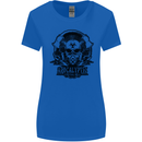 Apocalyptic Survival Skull Gamer Gaming Womens Wider Cut T-Shirt Royal Blue