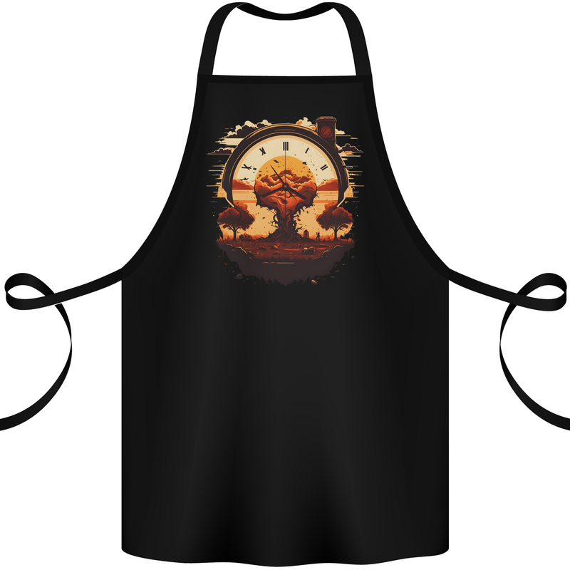 Apocalyptic Time Bomb Climate Change Gothic Cotton Apron 100% Organic Black