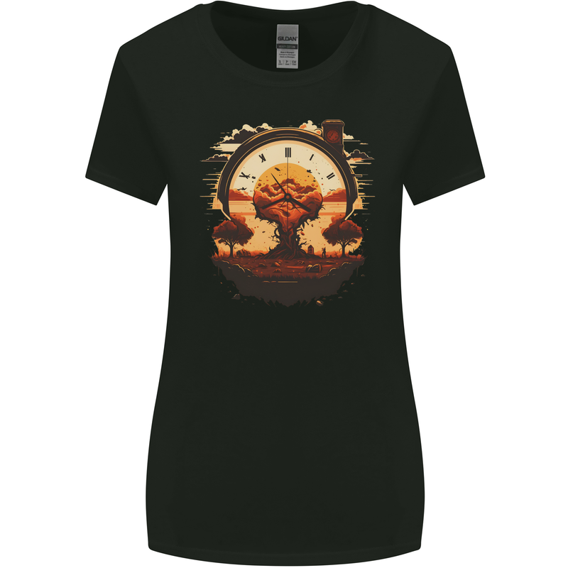 Apocalyptic Time Bomb Climate Change Gothic Womens Wider Cut T-Shirt Black