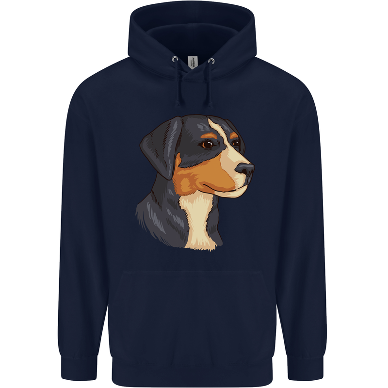 Appenzeller Sennenhund Dog Mens 80% Cotton Hoodie Navy Blue