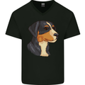 Appenzeller Sennenhund Dog Mens V-Neck Cotton T-Shirt Black
