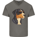 Appenzeller Sennenhund Dog Mens V-Neck Cotton T-Shirt Charcoal