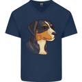 Appenzeller Sennenhund Dog Mens V-Neck Cotton T-Shirt Navy Blue